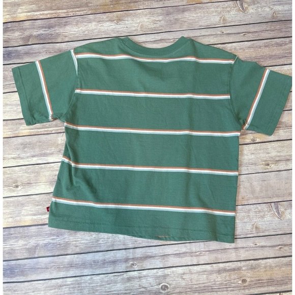 DICKIES Green Ribbed Striped Short Sleeve Crew Neck T-Shirt Juniors S - Picture 5 of 7
